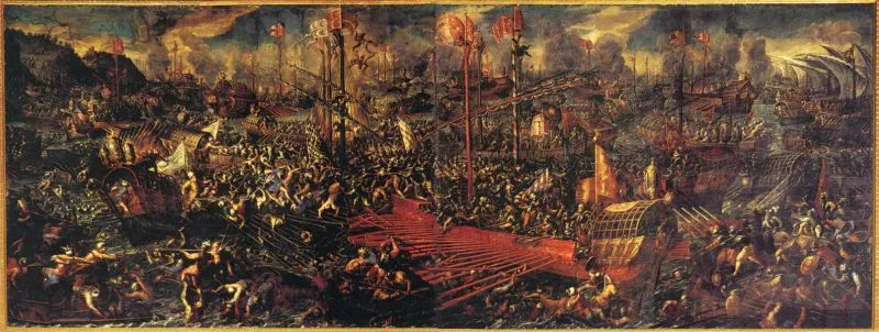 Batalla de Lepanto, de Andrea Vicentino 1580